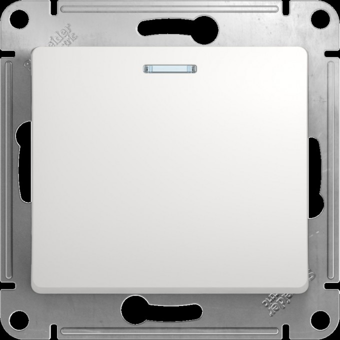 1-клавишный переключатель SCHNEIDER ELECTRIC GLOSSA с подсветкой, сх.6а, 10АХ, механизм, БЕЛЫЙ GSL000163