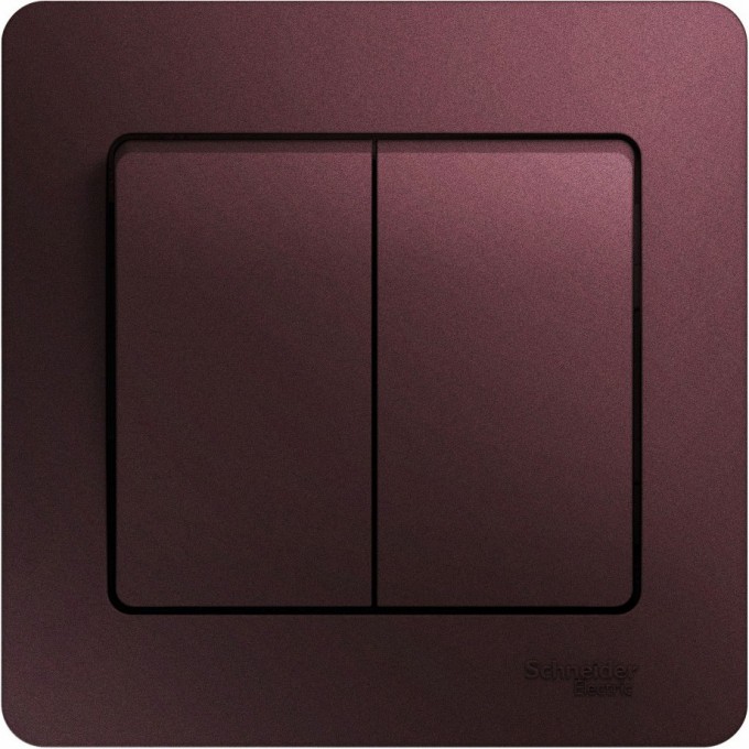 2-клавишный выключатель SCHNEIDER ELECTRIC GLOSSA, сх.5, 10АХ, в сборе, БАКЛАЖАНОВЫЙ GSL001152