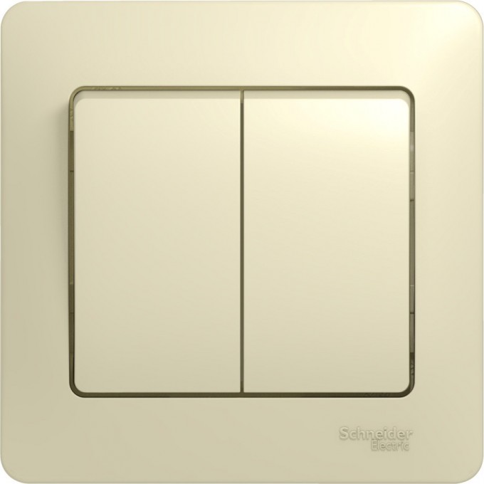 2-клавишный выключатель SCHNEIDER ELECTRIC GLOSSA, сх.5, 10АХ, в сборе, БЕЖЕВЫЙ GSL000252