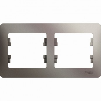 2-постовая рамка SCHNEIDER ELECTRIC GLOSSA, горизонтальная, ПЛАТИНА 2-постовая рамка SCHNEIDER ELECTRIC GLOSSA, горизонтальная, ПЛАТИНА