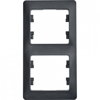 2-постовая рамка SCHNEIDER ELECTRIC GLOSSA, вертикальная, АНТРАЦИТ 2-постовая рамка SCHNEIDER ELECTRIC GLOSSA, вертикальная, АНТРАЦИТ