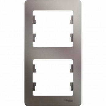 2-постовая рамка SCHNEIDER ELECTRIC GLOSSA, вертикальная, ПЛАТИНА 2-постовая рамка SCHNEIDER ELECTRIC GLOSSA, вертикальная, ПЛАТИНА