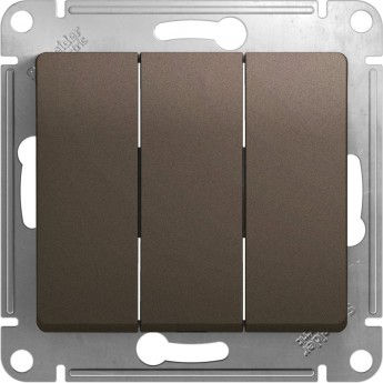 3-клавишный выключатель SCHNEIDER ELECTRIC GLOSSA, сх.1+1+1, 10АХ, механизм, ШОКОЛАД