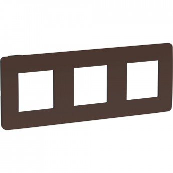 3-постовая рамка SCHNEIDER ELECTRIC UNICA STUDIO, ШОКОЛАД/антрацит