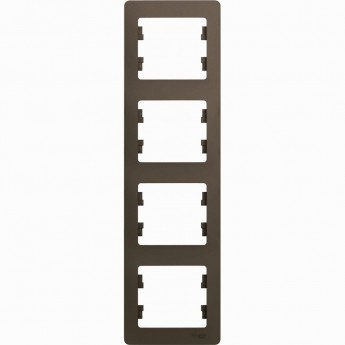 4-постовая рамка SCHNEIDER ELECTRIC GLOSSA, вертикальная, ШОКОЛАД