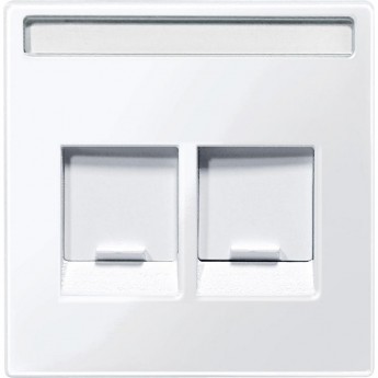 Центральная плата SCHNEIDER ELECTRIC MERTEN д/штепс. разъемов 2поста с полем д/надп., АКТИВНЫЙ БЕЛЫЙ, SM