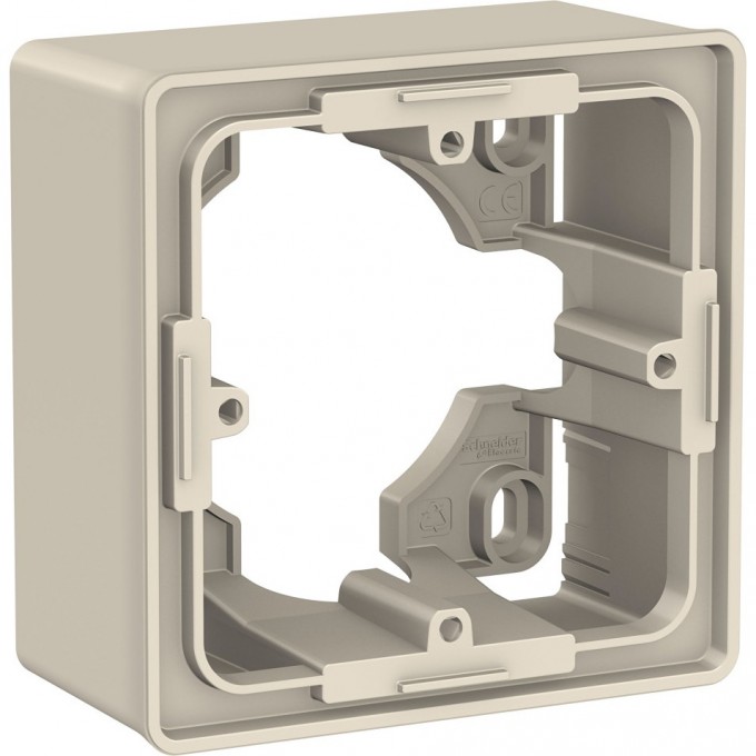 Коробка для открытой установки SCHNEIDER ELECTRIC UNICA NEW, 1-постовая, бежевый NU800244
