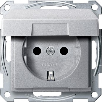 Механизм розетки SCHNEIDER ELECTRIC MERTEN с крышкой з/шт, АЛЮМИНИЙ, QF SM