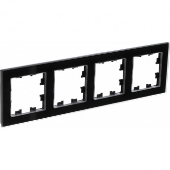 Рамка 4-постовая SCHNEIDER ELECTRIC ATLASDESIGN NATURE, органическое стекло черный Рамка 4-постовая SCHNEIDER ELECTRIC ATLASDESIGN NATURE, органическое стекло черный