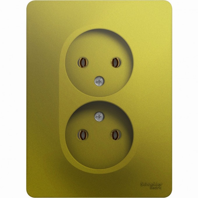 Розетка двойная SCHNEIDER ELECTRIC GLOSSA без заземления, в сборе, фисташковый GSL001020