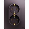 Розетка двойная SCHNEIDER ELECTRIC GLOSSA с заземлением, в сборе, сиреневый туман GSL001424