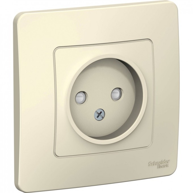 Розетка одинарная SCHNEIDER ELECTRIC BLANCA без заземления, со шторками, 16А, 250В, МОЛОЧНЫЙ BLNRS000112