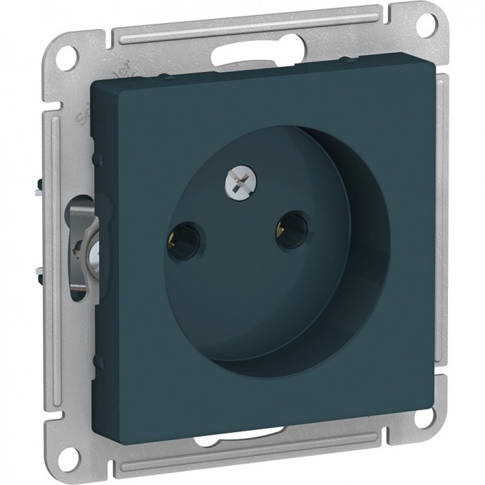 Розетка SCHNEIDER ELECTRIC ATLASDESIGN без заземления, без шторок, механизм, изумруд ATN000841