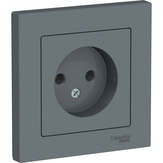 Розетка SCHNEIDER ELECTRIC ATLASDESIGN без заземления, в сборе, грифель ATN000740