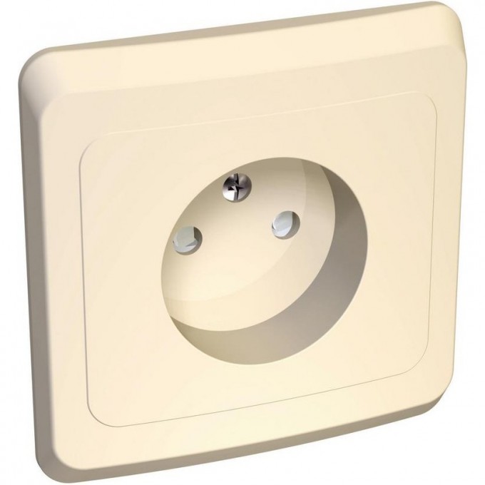 Розетка SCHNEIDER ELECTRIC ЭТЮД С/У без заземления со шторками 16А 250B, кремовый, Россия PC16-002K