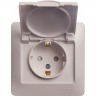 Розетка SCHNEIDER ELECTRIC GLOSSA с заземлением, со шторкой, с крышкой, в сборе, белый GSL000146
