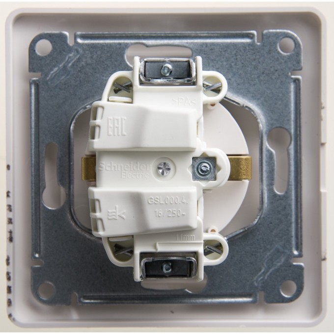 Розетка SCHNEIDER ELECTRIC GLOSSA с заземлением, со шторкой, с крышкой, в сборе, перламутр GSL000646