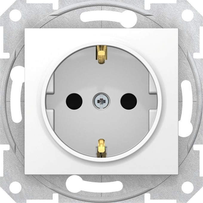 Розетка SCHNEIDER ELECTRIC SEDNA c з/к, со шторками, быстрозажимные контакты, белый SDN3001721