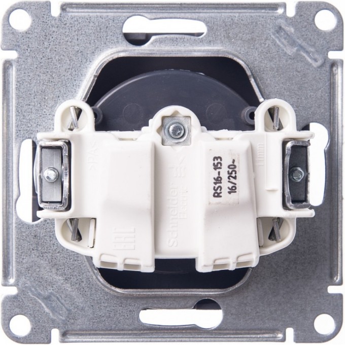 Розетка SCHNEIDER ELECTRIC W59 без заземления без шторок, 16А, механизм, чёрный бархат RS16-153-6-86