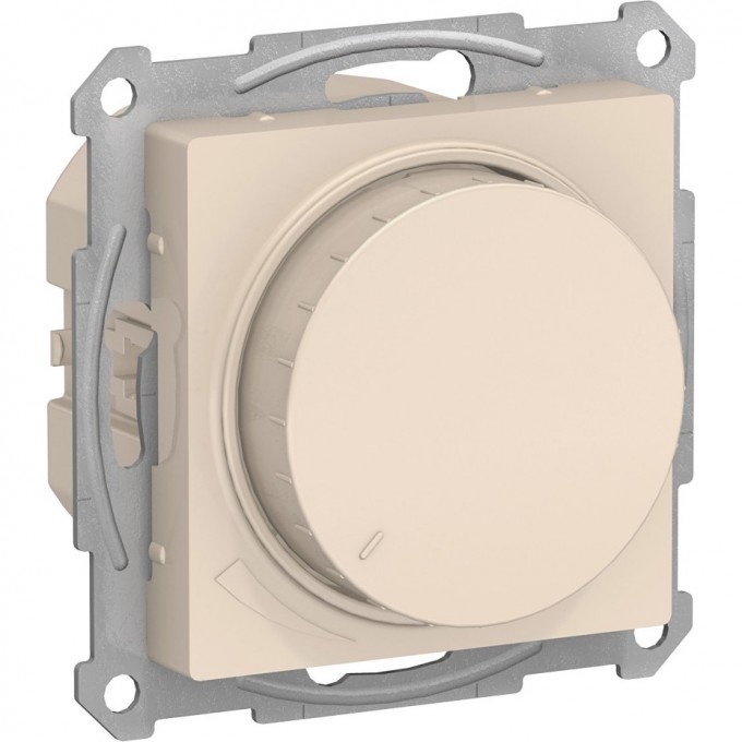 Светорегулятор (диммер) SCHNEIDER ELECTRIC ATLASDESIGN, поворотно-нажимной, LED, RC, 630Вт, механизм, бежевый ATN000236
