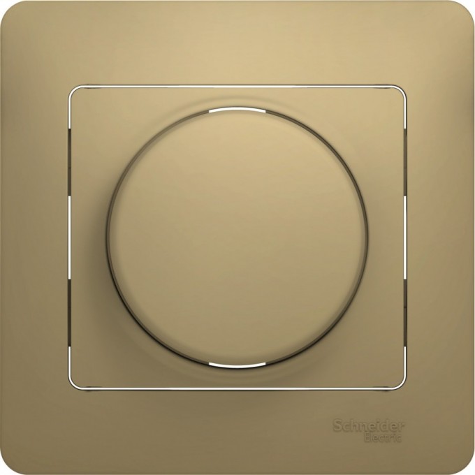 Светорегулятор (диммер) SCHNEIDER ELECTRIC GLOSSA, поворотно-нажимной, LED, RC, 630Вт, в сборе, титан GSL000437