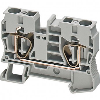 Клеммник пружинный проходной SCHNEIDER ELECTRIC LINERGY 10ММ2, 2 точки подключения, серый
