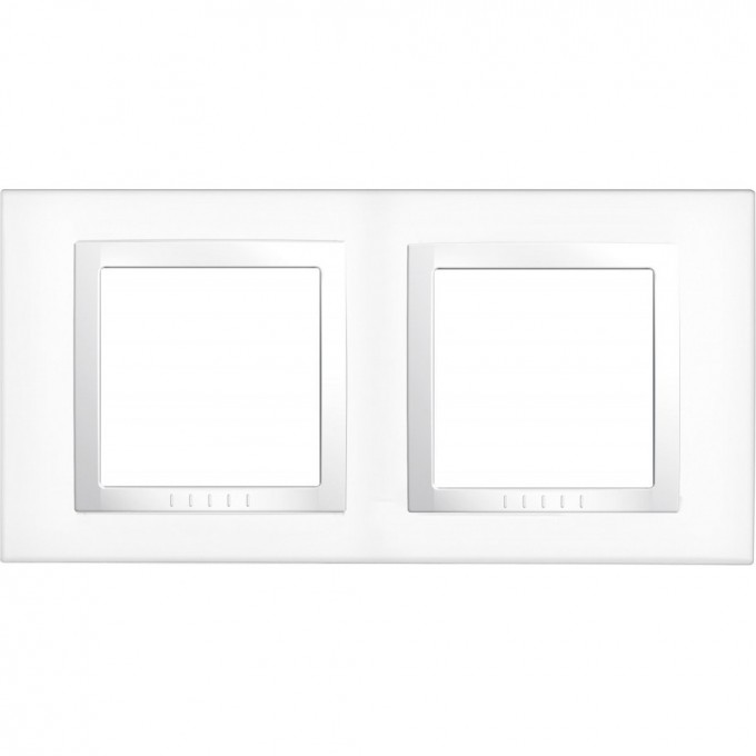Рамка SCHNEIDER ELECTRIC UNICA с декоративным элементом, 2-постовая, БЕЛЫЙ MGU2.004.18