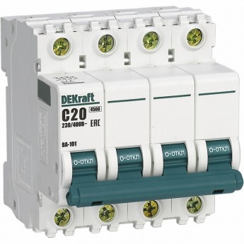 Автоматический выключатель SCHNEIDER ELECTRIC DEKRAFT 4Р 6А х-ка C ВА-101 4,5кА