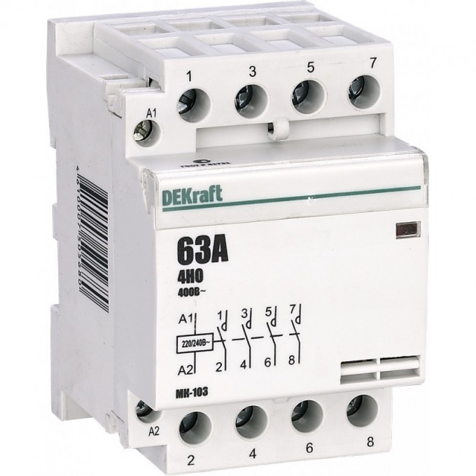 Модульный контактор DEKRAFT 4НО 40А 230В МК-103 18081DEK