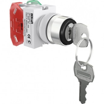 Переключатель DEKRAFT 2 фиксированных положения I-O с ключом 1НО+1НЗ AKS-2